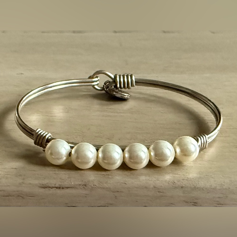 Luca + Danni Silver Bracelet with Cream Pearls